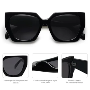 SOJOS Trendy Oversized Polarized Cateye Sunglasses