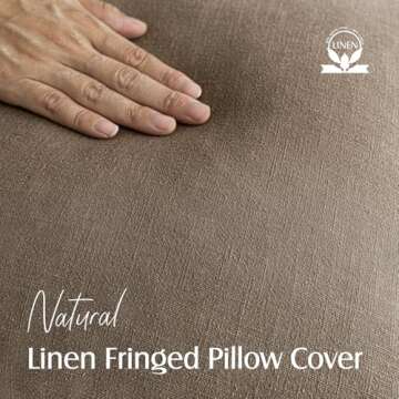 Foindtower Set of 2 Decorative Linen Fringe Lumbar Throw Pillow Covers Boho Farmhouse Cushion Cover ...