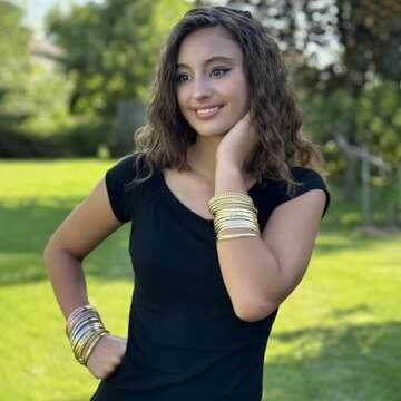 RINTOLER 19Pcs Stackable Gold Bangle Bracelets Set for Women