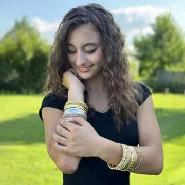 RINTOLER 19Pcs Stackable Gold Bangle Bracelets Set for Women