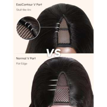 UNICE Kinky Straight V Part Wig Human Hair No Leave Out Glueless Upgrade U Part Wig Human Hair Clip in Wigs Beginner Friendly No-Sew In No Glue 20 inch