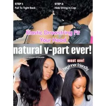 UNICE Kinky Straight V Part Wig Human Hair No Leave Out Glueless Upgrade U Part Wig Human Hair Clip in Wigs Beginner Friendly No-Sew In No Glue 20 inch