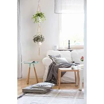 Mkono Macrame Plant Hanger 49" for Indoor Outdoor Use