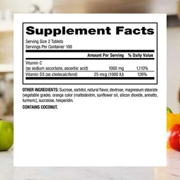 Webber Naturals Vitamin C+D3 Chewable Tablets for Immunity