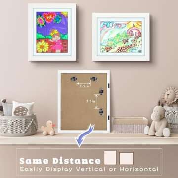 AUEAR Kids Art Frames 10x12.5 Childs Artwork Display Frame- Front Opening Real Glass Display, Horizo...