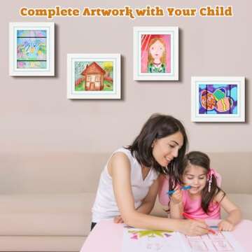 AUEAR Kids Art Frames 10x12.5 Childs Artwork Display Frame- Front Opening Real Glass Display, Horizontal and Vertical for Artworks, Crafts, Photos, Kids Drawings or Notification (White, 2-pack)