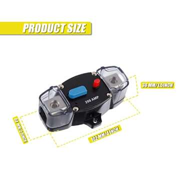 EPLZON 200A 12-48 Volt DC Self Recovery Circuit Breaker with Manual Reset Button for Automotive Rv M...