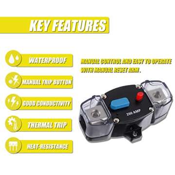 EPLZON 200A Circuit Breaker for Cars RVs Marine