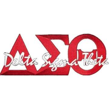 Delta Sigma Theta Sorority 10" W/Red Signature Sphinx Letters Emblem Patch | Stylish & Vibrant