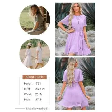 Stylish Dokotoo Women's Chiffon A-Line Mini Dress