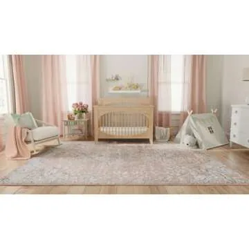 Rugs America Harper HY50B Pink Amaranth Transitional Vintage Non-Shedding Living Room Bedroom Nursery Dining Home Office Area Rug, 5'0"x7'0"