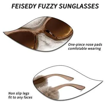 FEISEDY Plush Cat Eye Sunglasses with UV Protection