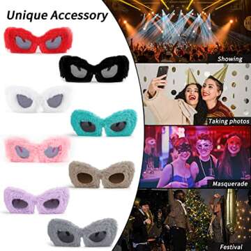 FEISEDY Plush Cat Eye Sunglasses with UV Protection
