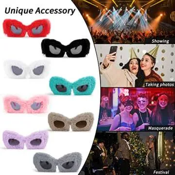 FEISEDY Plush Cat Eye Sunglasses with UV Protection