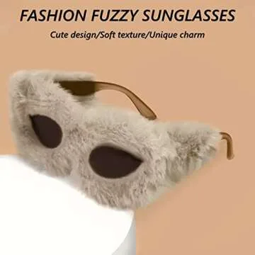 FEISEDY Plush Cat Eye Sunglasses with UV Protection