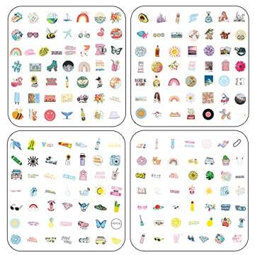 200PCS Water Bottle Stickers Waterproof– Vinyl Stickers for Teens – Premium Sticker Packs for Computer, Laptop, Skateboard, Fridge – Unique Adorable Designs for Boys and Girls