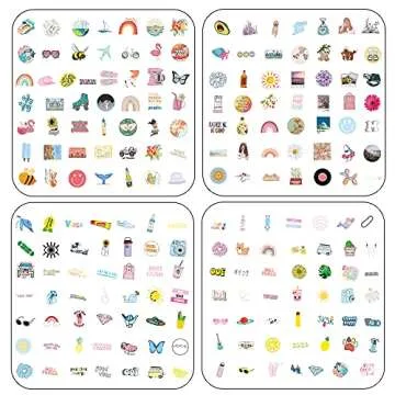 200PCS Water Bottle Stickers Waterproof– Vinyl Stickers for Teens – Premium Sticker Packs for Computer, Laptop, Skateboard, Fridge – Unique Adorable Designs for Boys and Girls