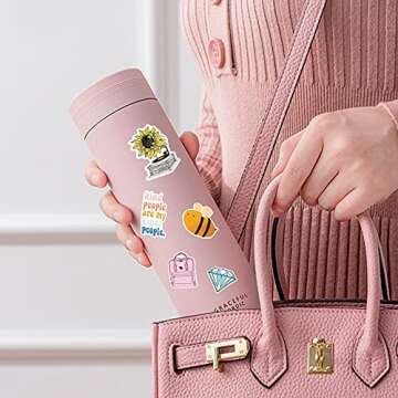 200PCS Water Bottle Stickers Waterproof– Vinyl Stickers for Teens – Premium Sticker Packs for Computer, Laptop, Skateboard, Fridge – Unique Adorable Designs for Boys and Girls