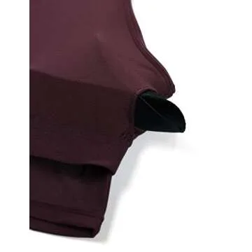 CRZ YOGA Women's High Neck Longline Sports Bra - Padded Racerback Yoga Bra Crop Tank Top with Built in Shelf Bra Dark Russet Medium