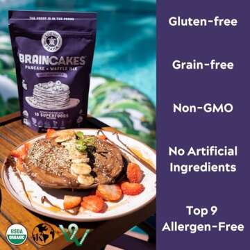 BrainCakes Superfood Organic Pancake & Waffle Mix | Boost Memory & Focus | Gluten Free