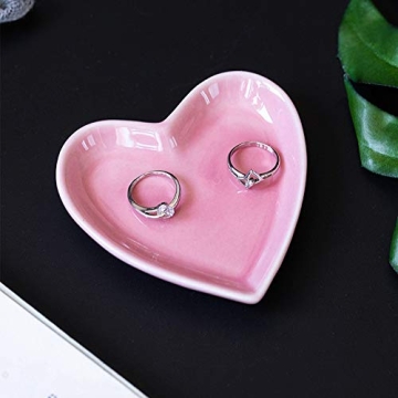 Cute Meeshine Pink Heart-Shaped Trinket Dish for Jewelry