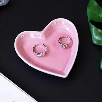 Cute Meeshine Pink Heart-Shaped Trinket Dish for Jewelry