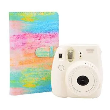 Sunmns Colorful Wallet PU Leather Photo Album Compatible with Fujifilm Instax Mini 12 11 9 8 90 26 7s Instant Camera Film, Polaroid Snap Zip Z2300 PIC-300 Film (Rainbow)