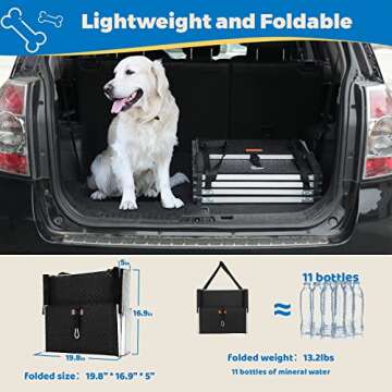 Barpor Dog Ramp Portable Dog Steps for Cars, SUV and Trucks Adjustable Aluminum Dog Stairs Lightweight Pet Ladder with Non-Slip Surface Supports to Large Dogs 200-250 Lbs, 4/5 Steps (Ex Wide 4-step)