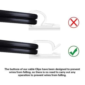 60 PCS XHF 5/8” Adhesive Cable Wire Clips Clear, Cable Staples Outdoor Cable Management Wire Organizer Cord Holder for Under Desk, Car, Wall, TV PC Ethernet Cable