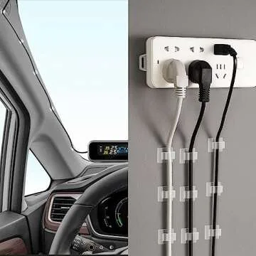 60 PCS XHF 5/8” Adhesive Cable Wire Clips Clear, Cable Staples Outdoor Cable Management Wire Organizer Cord Holder for Under Desk, Car, Wall, TV PC Ethernet Cable
