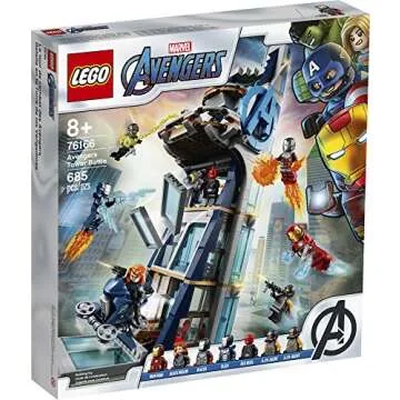 LEGO Marvel Avengers: Avengers Tower Battle 76166 Collectible Building Toy with Action Scenes and Superhero Minifigures; Cool Holiday or Birthday Gift (685 Pieces)