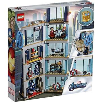 LEGO Marvel Avengers: Avengers Tower Battle 76166 Collectible Building Toy with Action Scenes and Superhero Minifigures; Cool Holiday or Birthday Gift (685 Pieces)