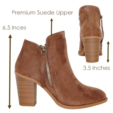 Stylish TRENDSUP Women's Taupe Suede Booties