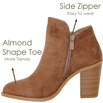 Stylish TRENDSUP Women's Taupe Suede Booties