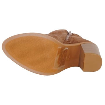 Stylish TRENDSUP Women's Taupe Suede Booties