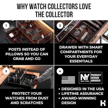 Holme & Hadfield Premium 7-Slot Wooden Watch Display Case with Lifetime Assurance – Large Handcraf...