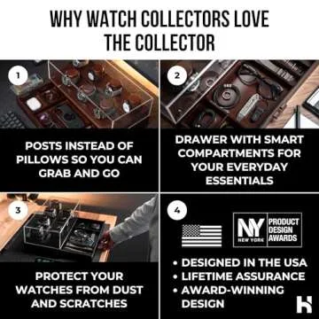 Holme & Hadfield Premium 7-Slot Wooden Watch Display Case with Lifetime Assurance – Large Handcraf...