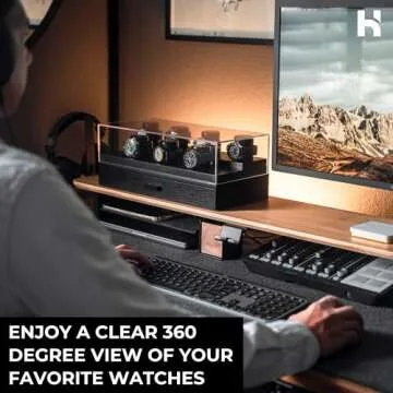 Holme & Hadfield Premium 7-Slot Wooden Watch Display Case with Lifetime Assurance – Large Handcrafted Men’s Watch Box with Accessory Drawer – Birthday Gift for Collectors – Luxury Built to Last