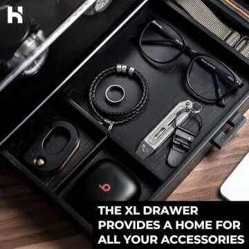 Holme & Hadfield Premium 7-Slot Wooden Watch Display Case with Lifetime Assurance – Large Handcrafted Men’s Watch Box with Accessory Drawer – Birthday Gift for Collectors – Luxury Built to Last