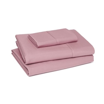 Amazon Basics Super Soft Microfiber Twin Bed Sheet Set in Rose