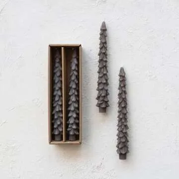 Elegant Tree Shaped Taper Candles - Set of 2