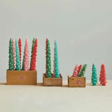 Elegant Tree Shaped Taper Candles - Set of 2