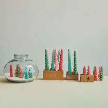 Elegant Tree Shaped Taper Candles - Set of 2