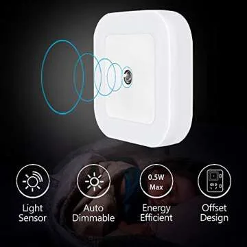 TekSky Plug-in LED Night Light with Smart Sensor - Auto On/Off LED Lights Dusk to Dawn for Bedroom, Bathroom, Stairs, Kitchen, Hallway - Compact Design, Energy Efficient, Daylight White(6 Pack)