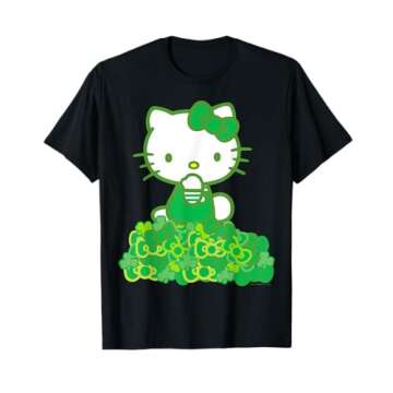 Hello Kitty Green Bows and Clovers Tee Shirt T-Shirt