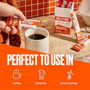 Bulletproof Brain Octane C8 MCT Oil Packets, Pack of 15, Keto Supplement for Sustained Energy