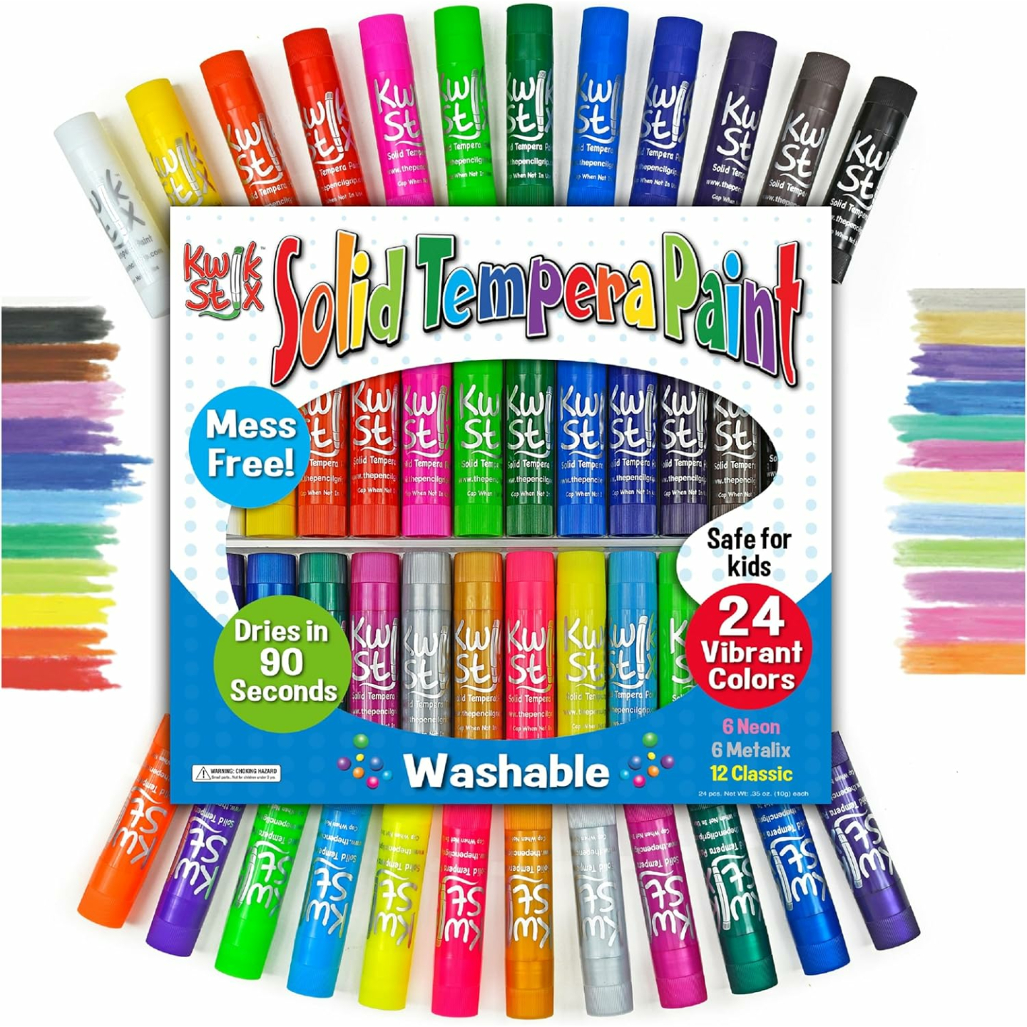Kwik Stix Paint Sticks - 24 Washable Colors for Kids