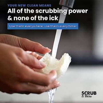 Scrub & Throw Scrub Sponges (30-Pack), Eco-Friendly, All-Purpose Household Natural Loofah Sponges, f...