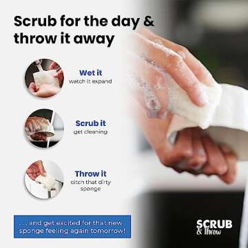 Scrub & Throw Scrub Sponges (30-Pack), Eco-Friendly, All-Purpose Household Natural Loofah Sponges, for Dishes, Cleaning, Biodegradable, Non-Scratch