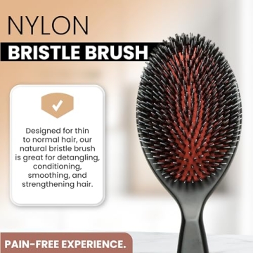 Premium Handmade Boar-Nylon Hair Brush for All Hair Types